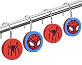 CTOHN 12 Pieces Spider Shower Curtain Hooks Rings, Decorative Shower Hooks for Shower Curtain, Stainless Steel Decorative Shower Hangers Rings for Bathroom