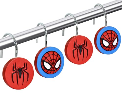 CTOHN 12 Pieces Spider Shower Curtain Hooks Rings Decorative Shower Hooks for Shower Curtain Stainless Steel Decorative Shower Hangers Rings for Bathroom