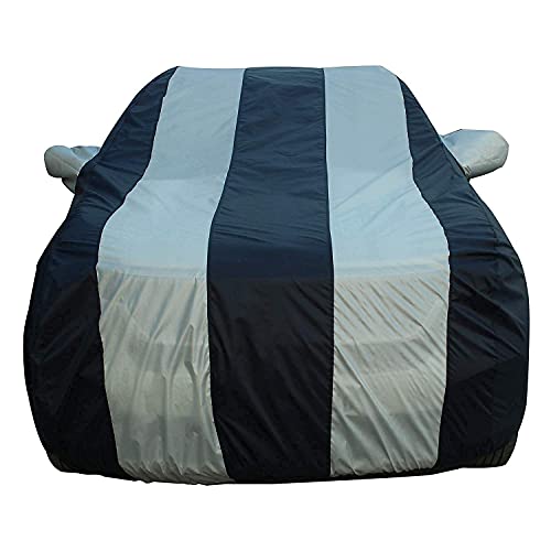 Image of Allextreme AK7005 Car Body Cover Compatible with Maruti Suzuki Alto K10 Custom Fit Dustproof UV Heat Resistant Indoor Outdoor Body Protection (Blue-Silver with Mirror)
