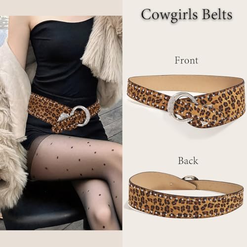 Women's Wide Waist Belt Punk Belts for Women Rivet-Studded Thick Belt2