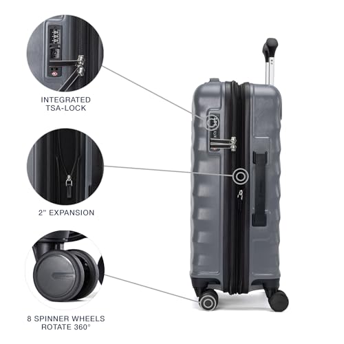 Image of Travelpro Maxlite Air V2 Hardside Expandable Carry on Luggage, 8 Spinner Wheels, Lightweight Hard Shell Suitcase, TSA lock, Shadow Grey, Carry On 20-Inch