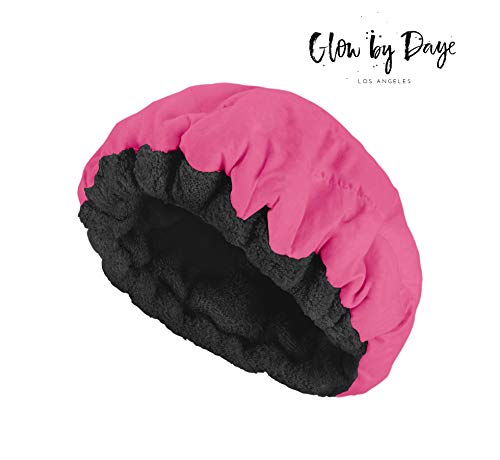Deep Conditioning Thermal Heat Cap- Cordless, Microwavable Heat Cap for Steaming, Heat Therapy for Hair, Portable, Reversible by Glow by Daye (Pink/Black) - Thumbnail 4