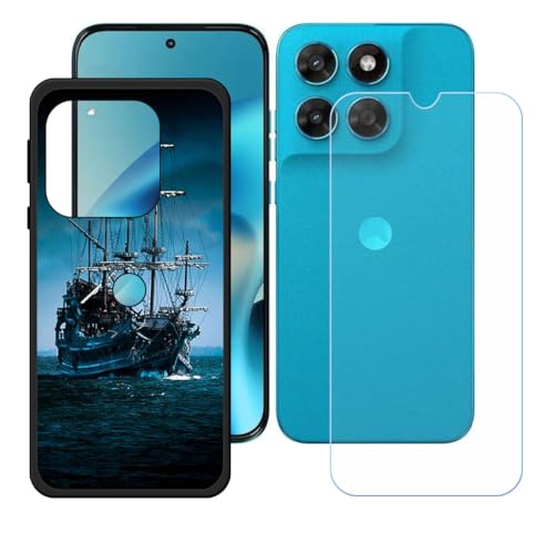LCEHTOGYE �K�p ?Motorola Moto G67 5G +�����K���X�X�N���[���v���e�N�^�[�p�P�[�X�A�K�p ?Motorola Moto G67 5G (6,78")�ƌ݊����̂���u���b�N�\�t�gTPU�V���R���Q���P�[�X�ی�J�o�[ WZ10