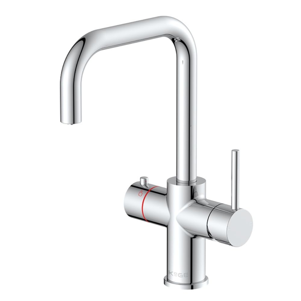 LavaTap 3 in 1 Boiling Water Tap D Neck Chrome Kitchen Mixer Tap 3 Way Kitchen Sink Tap Instant Hot Water Tap Compatible with Under Sink Tank