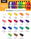 Nicpro 18 Couleurs Grand jeu de peinture lavable (8.4oz pour enfant,250 ml), en vrac Tempera Paint fournitures non toxiques pour les enfants Peinture pour l'art, DIY Fournitures artisanales, affiche & Peintre, École, Salle de classe, Party