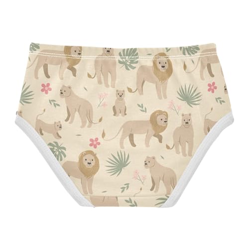 Wusikd Lions Flowers Girls' Underwear Cotton Girls Briefs Soft Toddler Underwear 5T2