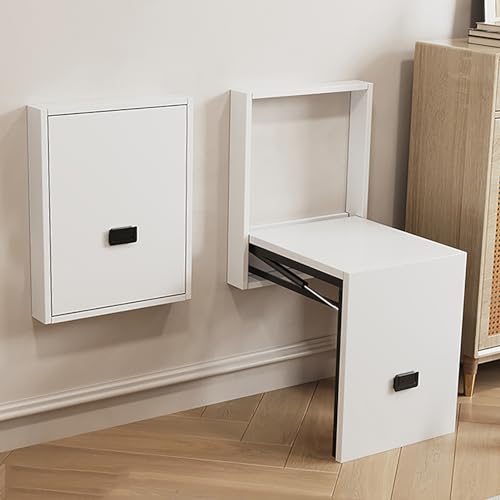 Taburete plegable para cambiar zapatos de entrada montado en la pared, asiento de baño, banco invisible de madera maciza para baño, sala de estar, taburete plegable para ahorrar espacio