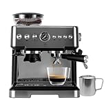 AVERA Cafetera espresso con molino y espumador de leche, capacidad de 2.8 litros, 19 bares de...