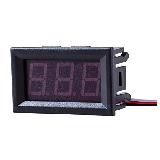 SODIAL(R) Mini Voltimetro Medidor de Voltaje Presion Digital DC 0-30V Rojo