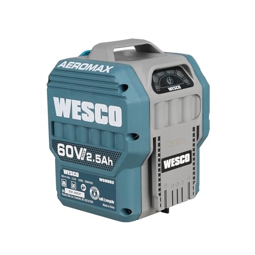 WESCO 60V 2.5Ah Li-ion Battery Pack, Cordless Tool Battery Pack, Intelligent Power Management, Shock-Resistant Design