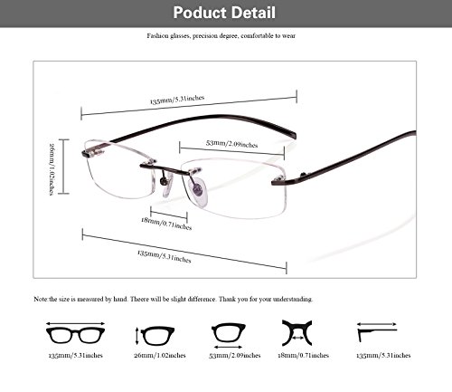 Image of Agstum Pure Titanium Rimless Glasses Prescription Eyeglasses Rx (Silver