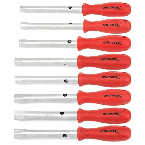 Rohrsteckschlüssel Set 10, 11, 12, 13, 14, 15, 16 und 17 mm Schlüsselweite Steck-Schlüssel Griff Seckskant Rohrschlüssel