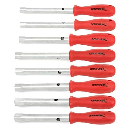 Rohrsteckschlüssel Set 10, 11, 12, 13, 14, 15, 16 und 17 mm Schlüsselweite Steck-Schlüssel Griff Seckskant Rohrschlüssel