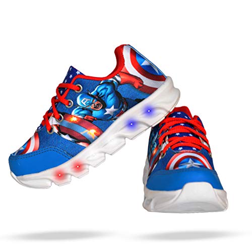 Tênis Masculino Infantil Led Luzinha Capitão America + Chinelo (25)