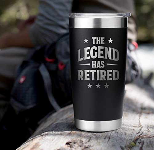 Prpinkrain Retirement Gifts For Men 2023 - The Legend Has Retired - American Flag Tumbler, Retirement Gag Gifts Idea For Men, Him, Dad, Grandpa, Husband, Coworkers #TOP5