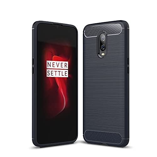 Coque Oneplus 6T en TPU bleu protection carbone flexible