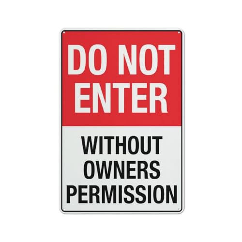 Cartel No Entrar Sin Permiso del Propietario Metreros Metalicos Pared Carteles para Cocina Sala De Estar Pub Cueva S