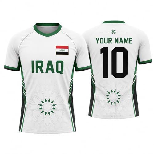 Iraq Soccer Jersey Custom Name Number Iraq Jersey Men Women Iraq Jersey Shirt Iraqi Football Jersey Cultural Pattern