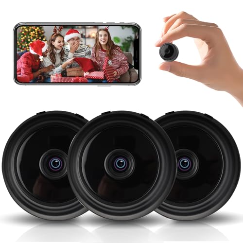 Bagandcute Hidden Cameras -WiFi Wireless -Nanny Cam -1080P HD Security Camera-Best Mini -Car Cameras for Surveillance-Surveillance Camera with Motion Detection and Night Vision,App Control 3pcs