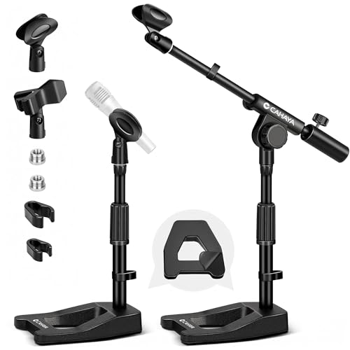 CAHAYA Stable Desktop Microphone Stand: Mic Stand with Loading Capacity 4000g Load Capacity Compatible with Most Shock Mounts by Barrel/Clothespin Style Clip and 3/8 to 5/8 Screw Adapter