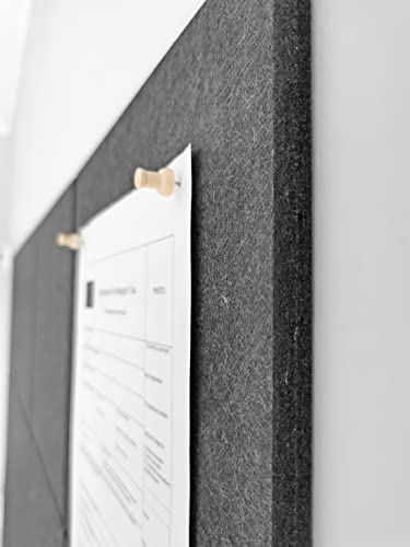 Black Cork Board 47"X35" - 12 Pack Felt Wall Tiles With Safe Removable Adhesive Tabs, Large Cork Board 48 X 36 Inches Cork Board For Office Large Cork Boards For Walls 72 X 48 - Gray Black #TOP3