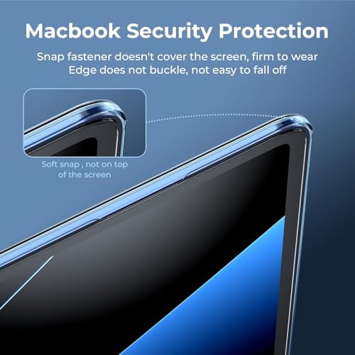 Image of EooCoo Case Compatible with MacBook Air 13 inch M5 2026-2022 M4 M3 M2 A3449 A3240 A3113 A2681, Crystal Hard Shell Scratch Resistant Protective Cover for Mac Air 13.6 inch, Midnight