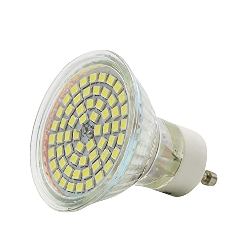 Jiaxu Lighting LED GU10 Bombilla Alto Brillo 220V 230 V 3W 60LED Clear Vidrio con Cubierta Spotlights Traje for la lámpara de Techo de Cristal de Pared Bombillas para el hogar (Color : Cold White 600