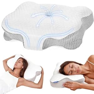 Dozion Nackenkissen Kopfkissen Memory Foam Kissen, Ergonomisches Kopfkissen Seitenschläferkissen,Halswi... Stützendes Nackenkissen Schlaf Kissen Pillow für Seiten Rücken & Bauchschläfer(1 Pcs)