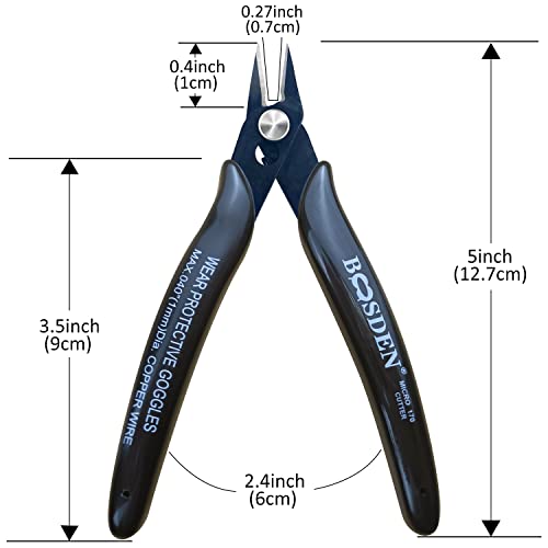 170 Wire Cutters, 10 Pack, Flush Cut Pliers 5 Inch, Boosden Micro Wire Wutters Diagonal Cutting Pliers, Flush Cutter For Jewelry Making, Wire Snips Nippers For Artificial Flowers, Crafts, Zip Ties #TOP1