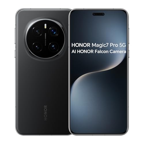 HONOR Magic7 Pro Smartphone 5G, Snapdragon 8 Elite, 12GB 512GB, 200MP+50MP+50MP, OLED 6.8' a 120 Hz, NFC, Android 15, Dual Sim, Negro