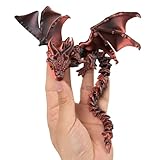 3D Printed Dragon with Foldable Wings & Articulated Body - Realistic Eyes, 12 inch Poseable Fantasy Decor for Collectors, Safe Eco-Friendly PLA (No Egg Included)