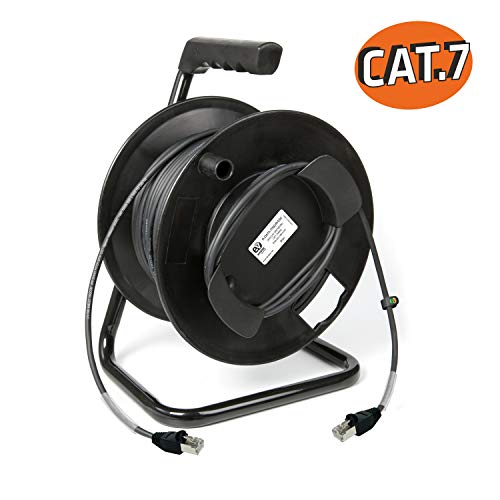 Cable CAT7 S/FTP 50m Emelec VíasCom en portacables flexible con conector RJ45 negro 7