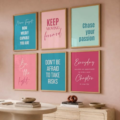Image of kotart - Quotes Frames for Wall Decor - Motivational Photo Frame for Wall Decoration - Quotes Poster with Frame for Room and Office - Set of 6 (J)