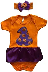 Body Bebê + Lacinho Halloween Menina Temático Infantil Mesversário Fantasia