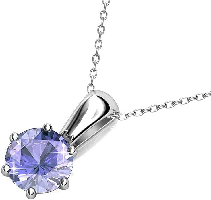 Cate & Chloe June Birthstone Earring and Necklace Set - 18k White Gold Plated with 1ct Genuine Gemstone Crystals, Birthstone Jewelry for Women