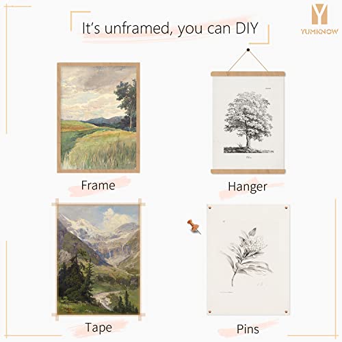 Rustic French Country Large 11X14 Gallery Of 6 Wall Art Decor - Boho Art Deco Victoria Picture Bathroom - Modern Farmhouse Kitchen Poster Print, Aesthetic Vintage Landscape Mountain Tree Sketch Spring #TOP6