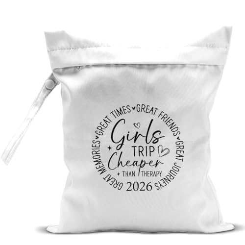 zcyxuuw Girls Trip Gifts Wet Dry Bag, Beach Bag Wet Bag Favors, for Swimsuit Toiletry Travel Essentials For Women Aloha Bags, Beach Travel Gym Laundry bags for Dirty Diaper Swimsuit Gifts (White)
