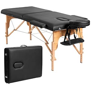 Portable Massage Table Lash Bed, 84 Inch Spa Massage Bed Height Adjustable, 2 Folding Massage Table Lash Extension Bed, Esthetician Facial Cradle Salon Bed with Carry Case (Black)