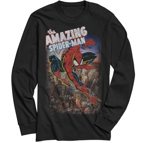 T-shirt Marvel Spider-Man manches longues motif scène de ville pour homme
