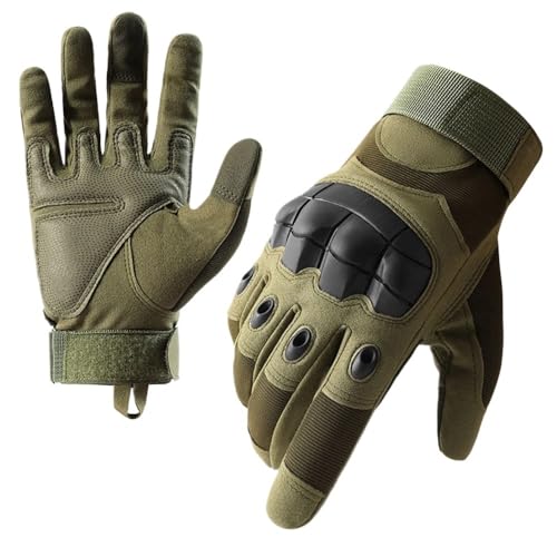 BLacOh Guantes Moto Hombre Guantes de Motocicleta con Pantalla táctil for Verano, Transpirables, de Dedo Completo, for Motocross Guantes Moto(Green,L)