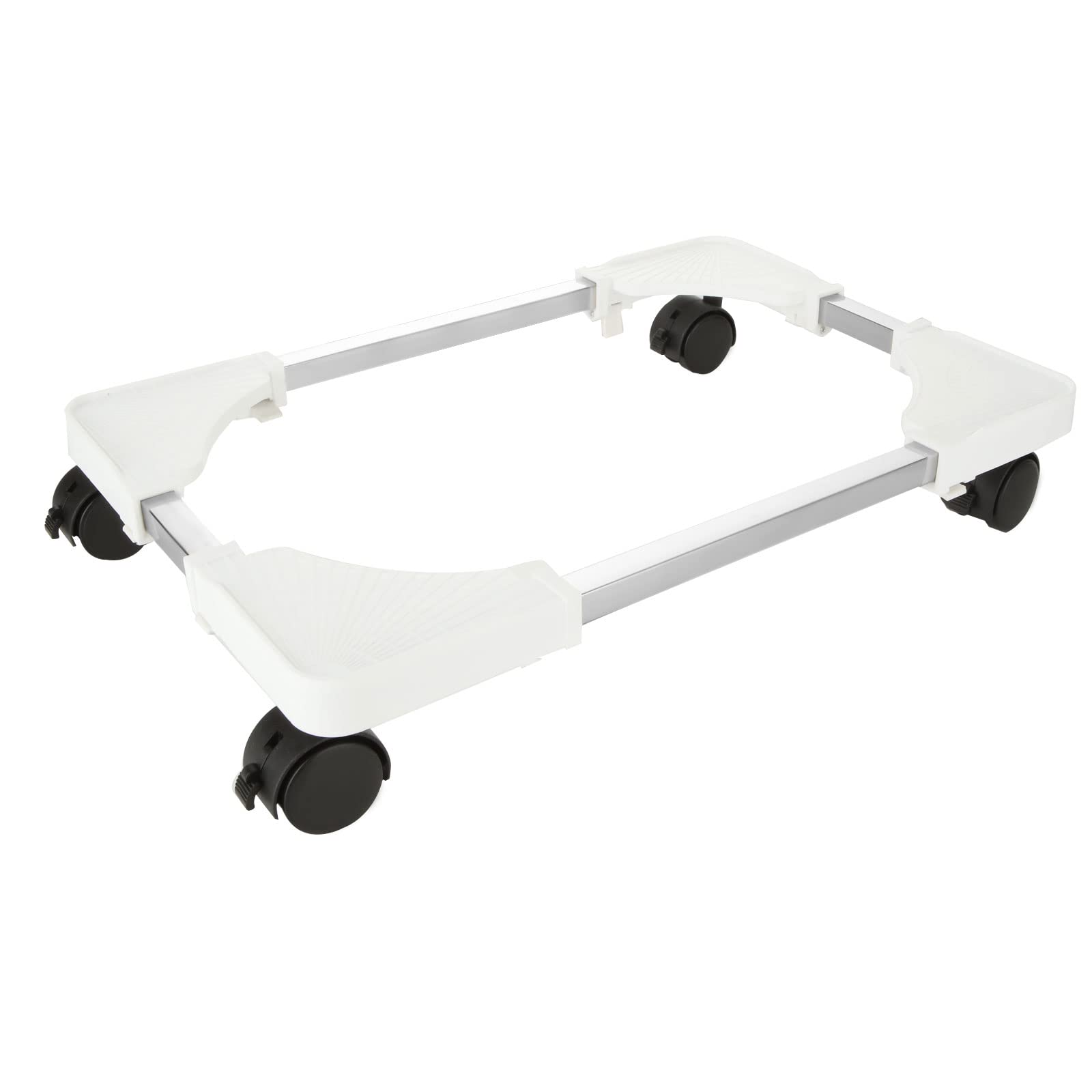 MIVIDE Computer Tower Stand, Adjustable CPU Stand with 4 Rolling Caster Wheels, White PC Stands for Floor, PC Tower Stands for Carpet