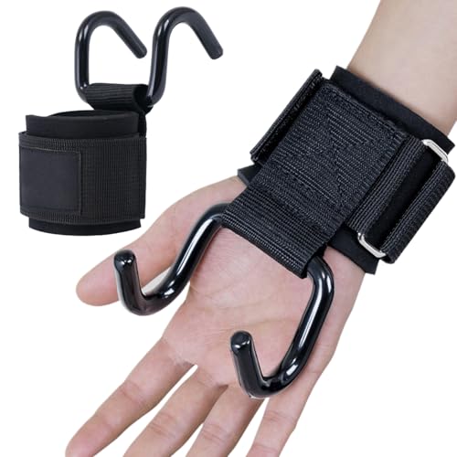 ウェイトリフティングフック - デッドリフト ラット プルダウン ローインググリップ | フック付き滑り止めリストバンド 懸垂トレーニング デッドリフト ウエイトリフティング フィットネス ホーム