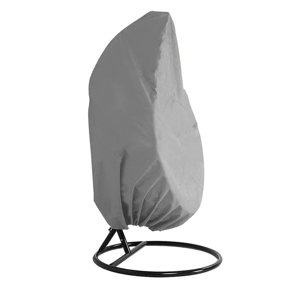 Wicker Swing Seat Cover Waterproof Patio Egg Chair Covers Wicker Egg Swing Chair Covers Dust-proof Outdoor Chair Cover UV Protection Hanging Chair Cover Furniture Protector Cover Built-in Tighten Rope