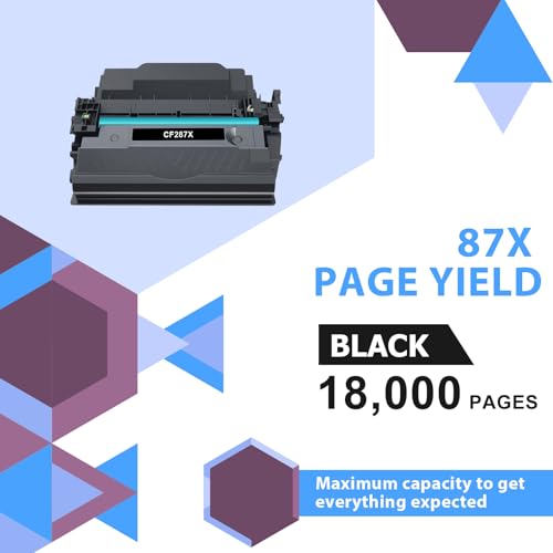 Image of CF287X 87X Black Toner Cartridge for HP Printer M506 Pro M501 Compatible for HP 87X 87A CF287A Toner for HP LaserJet Enterprise M506 M506dn M506n M506x M501 M501dn MFP M527 M527dn Printer Ink 2 Pack