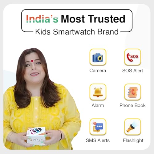 sekyo S2 Pro Calling Smart Watch for Kids | Kids SmartWatch for Boys & Girls | Location Tracking, Camera, SOS, Safe Zone | 4G/5G Sim Card Support | App Control | TXT/Voice SMS | Long Battery -Black sekyo S2 Pro Calling Smart Watch for Kids | Kids SmartWatch for Boys & Girls | Location Tracking, Camera, SOS, Safe Zone | 4G/5G Sim Card Support | App Control | TXT/Voice SMS | Long Battery -Black