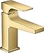 Produktbild hansgrohe Wasserhahn Metropol, wassersparende Armatur mit langem Auslauf 127mm und Höhe 100mm mit Push-Open Ablaufgarnitur, Polished Gold Optik