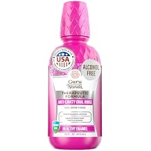 GuruNanda Anticavity Fluoride Mouthwash Helps Prevent Cavities & Strengthen Teeth and Enamel 0.05% Sodium Fluoride Therapeutic Oral Rinse Alcohol-Free, Vibrant Mint, 16 oz