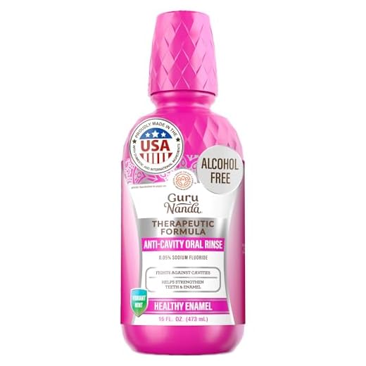 GuruNanda Anticavity Alcohol Free Mouthwash with Fluoride, Mint, 16 oz