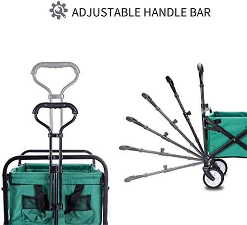 Faltbarer Einkaufswagen, Gartenwagen HighPerformance Klappbar, AllTerrain Gärtnerei, Einkaufskorb Klappbar, 100 Kg Max. Belastung Einkaufstrolley – Bild 7