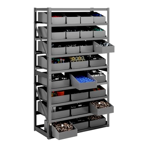 Heavy Duty 9-Tier Bin Storage Shelf System